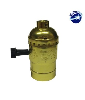 Vintage Industrial Retro E27 Χρυσό Ντουί με Διακόπτη DIY GloboStar 90016